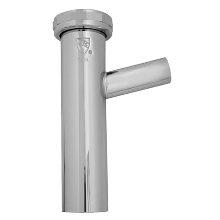 Jones Stephens 1-1/2in. x 8in. Chrome Plated Brass Direct Connect Dishwasher Tailpiece with 1/2in. Branch 22 Gauge P38148